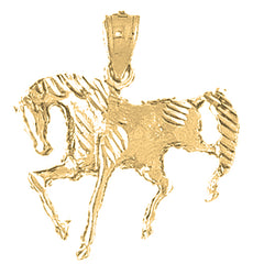 Yellow Gold-plated Silver Horse Pendant