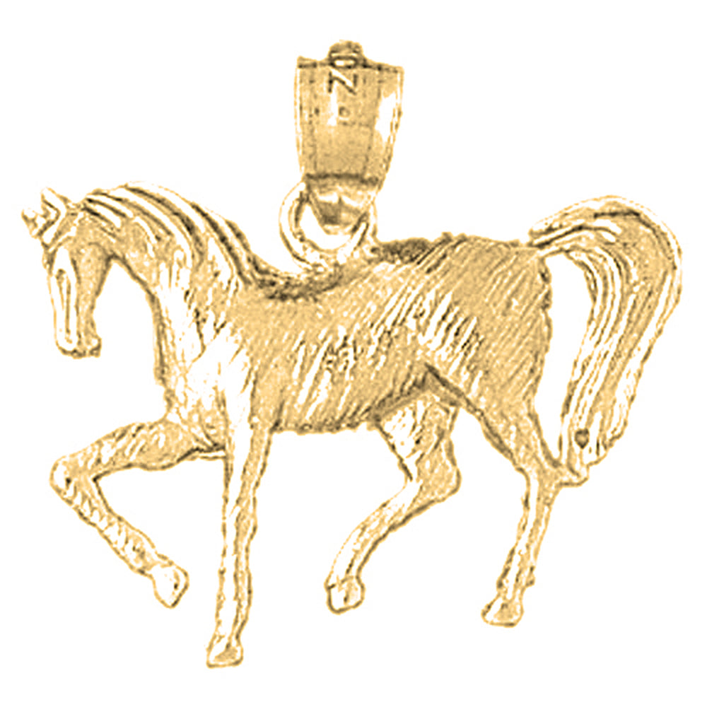 Yellow Gold-plated Silver Horse Pendant