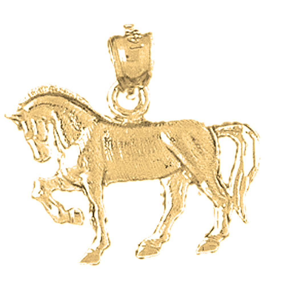 Yellow Gold-plated Silver Horse Pendant