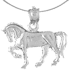 Sterling Silver Horse Pendant (Rhodium or Yellow Gold-plated)