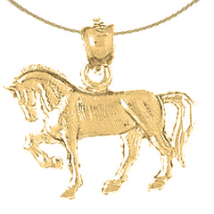 Sterling Silver Horse Pendant (Rhodium or Yellow Gold-plated)