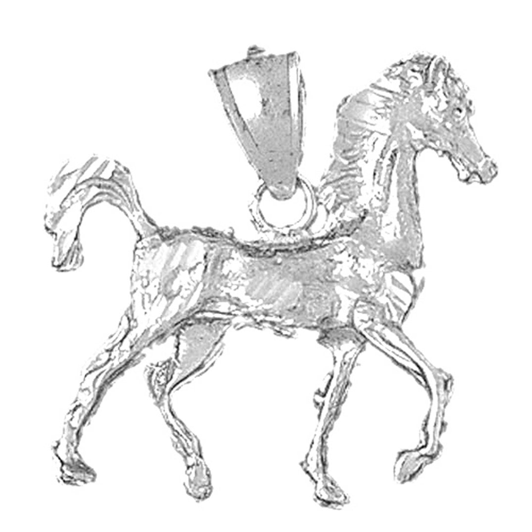 Sterling Silver 3D Horse Pendant