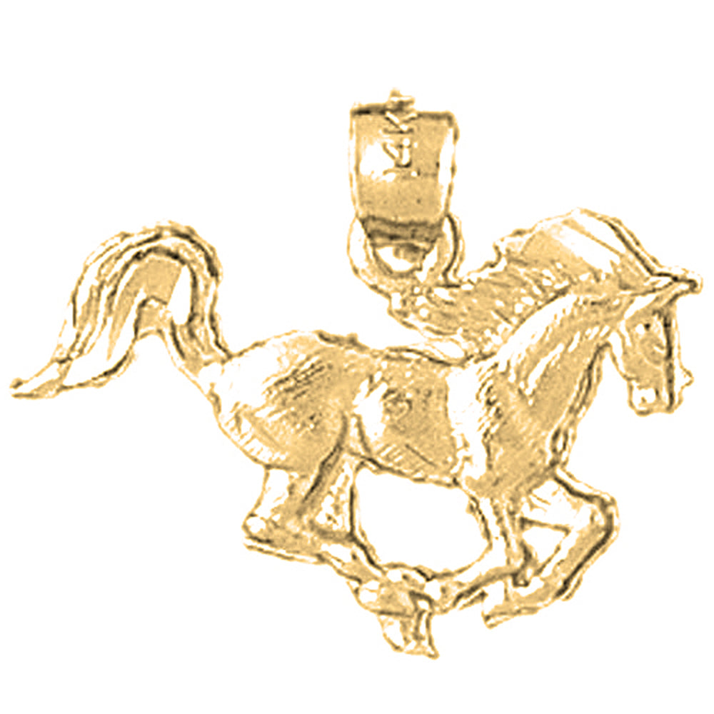 Yellow Gold-plated Silver Horse Pendant