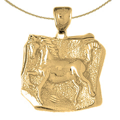 Sterling Silver Horse Pendant (Rhodium or Yellow Gold-plated)