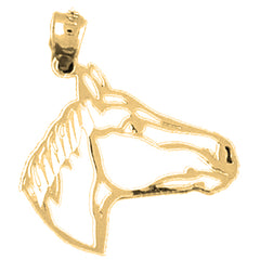 Yellow Gold-plated Silver Horse Head Pendant