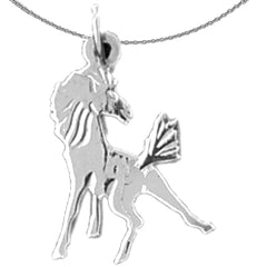 Sterling Silver Horse Pendant (Rhodium or Yellow Gold-plated)