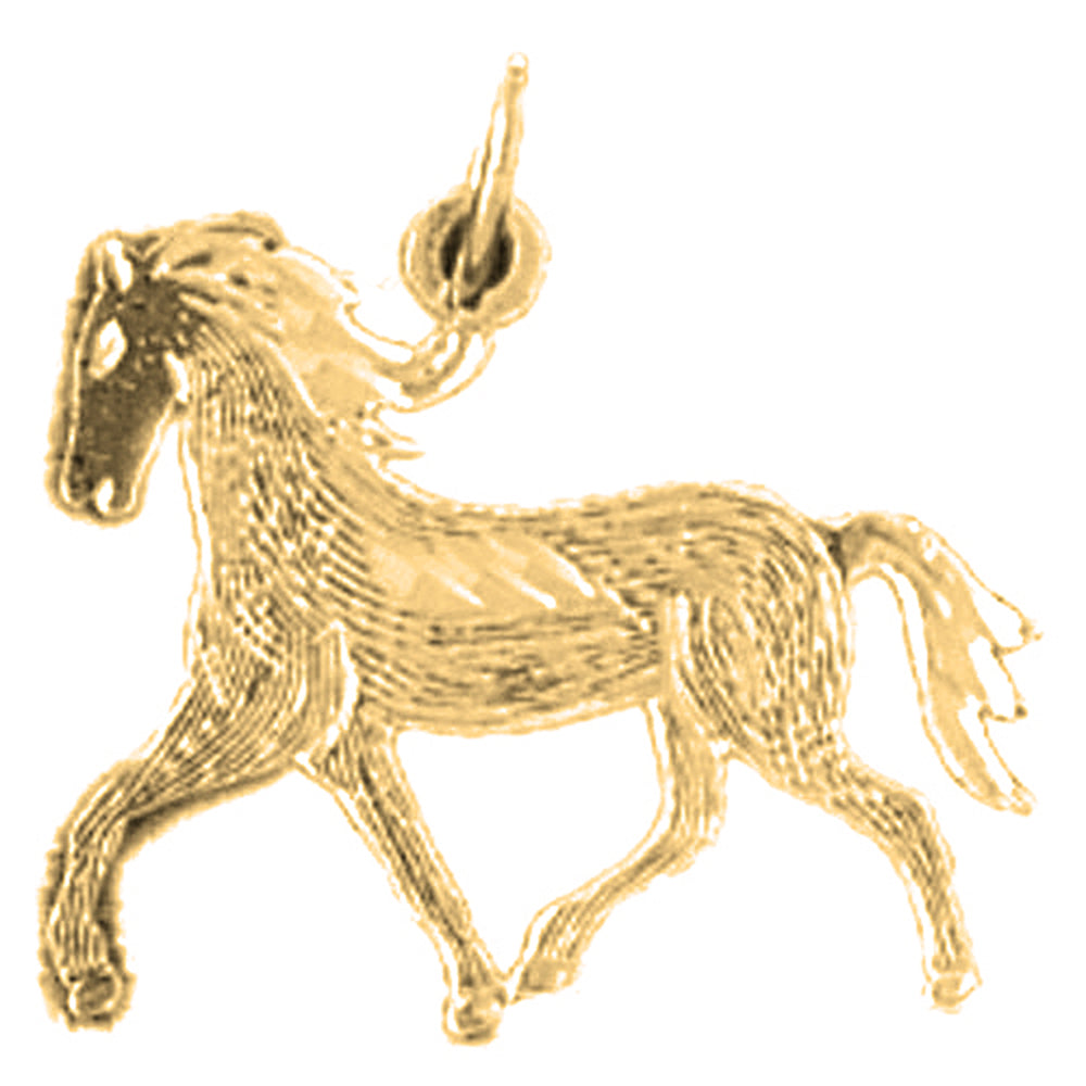 Yellow Gold-plated Silver Horse Pendant