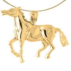 Sterling Silver Horse Pendant (Rhodium or Yellow Gold-plated)