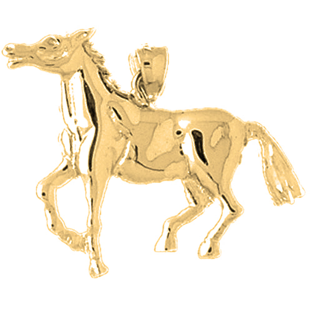 Yellow Gold-plated Silver Horse Pendant
