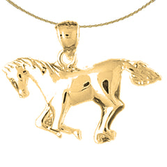 Sterling Silver Horse Pendant (Rhodium or Yellow Gold-plated)