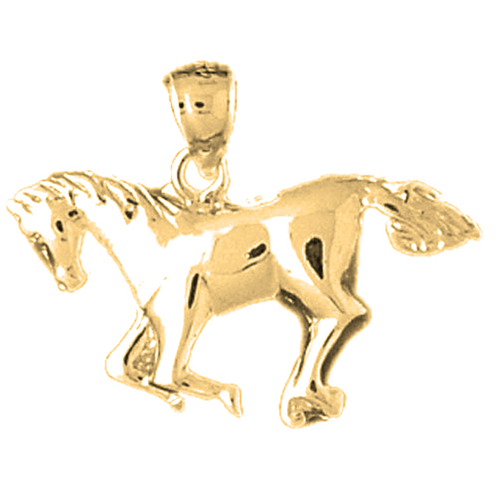 Yellow Gold-plated Silver Horse Pendant