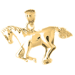 Yellow Gold-plated Silver Horse Pendant