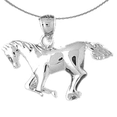 Sterling Silver Horse Pendant (Rhodium or Yellow Gold-plated)