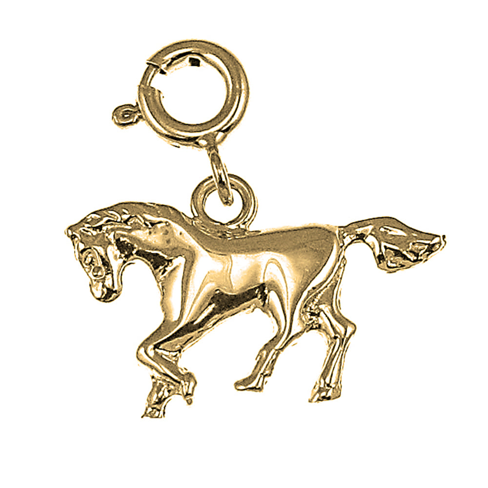 Yellow Gold-plated Silver Horse Pendant