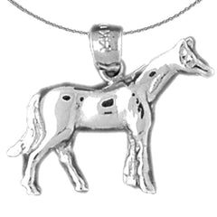 Sterling Silver Horse Pendant (Rhodium or Yellow Gold-plated)