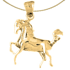 Sterling Silver Horse Pendant (Rhodium or Yellow Gold-plated)