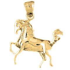 Yellow Gold-plated Silver Horse Pendant