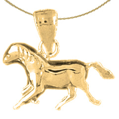 Sterling Silver Horse Pendant (Rhodium or Yellow Gold-plated)
