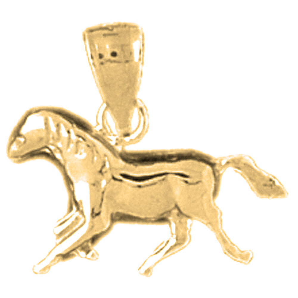 Yellow Gold-plated Silver Horse Pendant