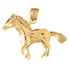 Yellow Gold-plated Silver Horse Pendant