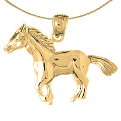 Sterling Silver Horse Pendant (Rhodium or Yellow Gold-plated)