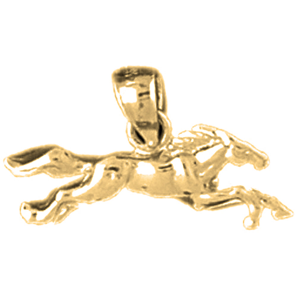Yellow Gold-plated Silver Horse Pendant