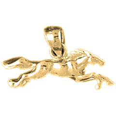 Yellow Gold-plated Silver Horse Pendant