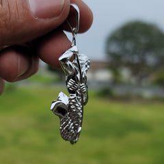 Colgante Poseidón de plata de ley (bañado en rodio o oro amarillo)