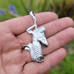 Colgante Poseidón de plata de ley (bañado en rodio o oro amarillo)