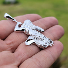 Colgante Poseidón de plata de ley (bañado en rodio o oro amarillo)