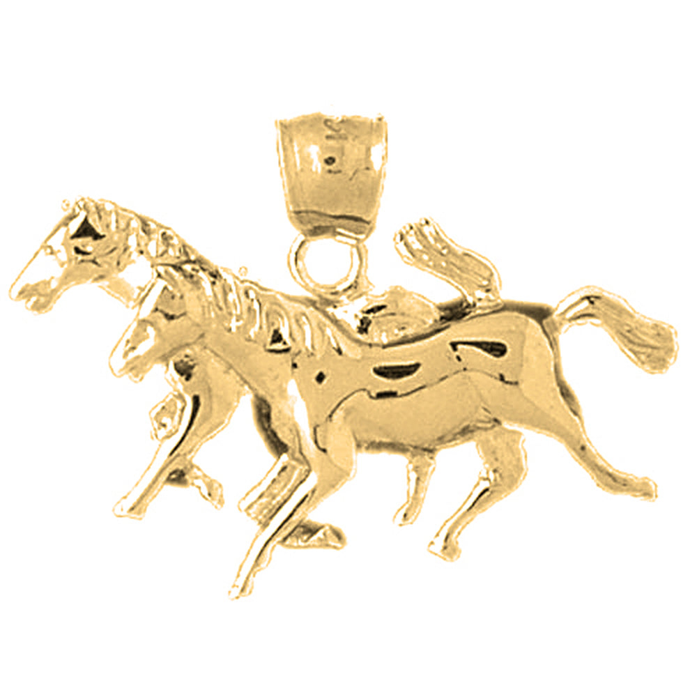 Yellow Gold-plated Silver Horse Pendant
