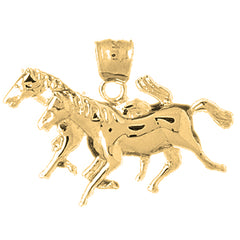 Yellow Gold-plated Silver Horse Pendant