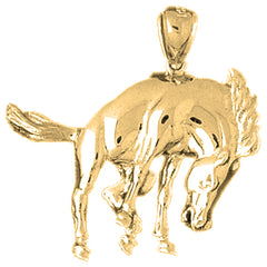 Yellow Gold-plated Silver Rodeo Horse Pendant