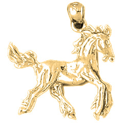 Yellow Gold-plated Silver Horse Pendant