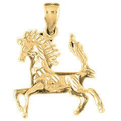Yellow Gold-plated Silver Horse Pendant
