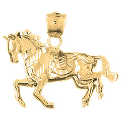 Yellow Gold-plated Silver Horse Pendant