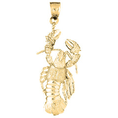 Yellow Gold-plated Silver Lobster Pendant