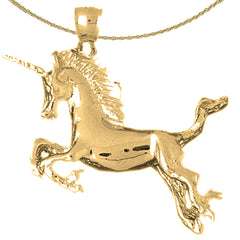 Sterling Silver Unicorn Pendant (Rhodium or Yellow Gold-plated)