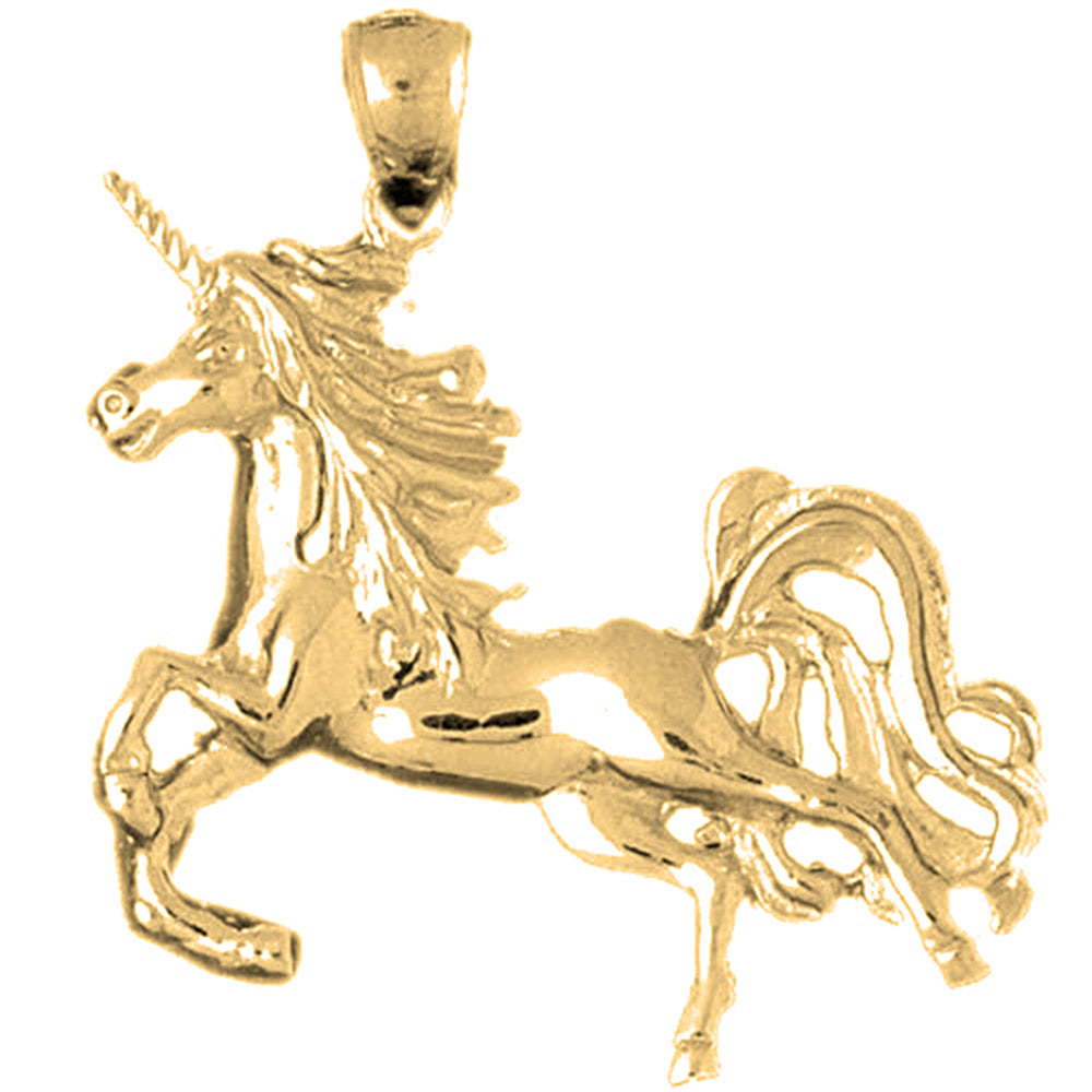 Yellow Gold-plated Silver Unicorn Pendant