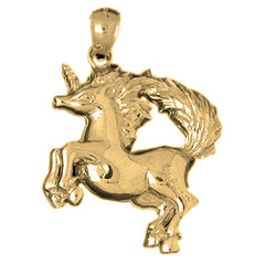 Yellow Gold-plated Silver Unicorn Pendant