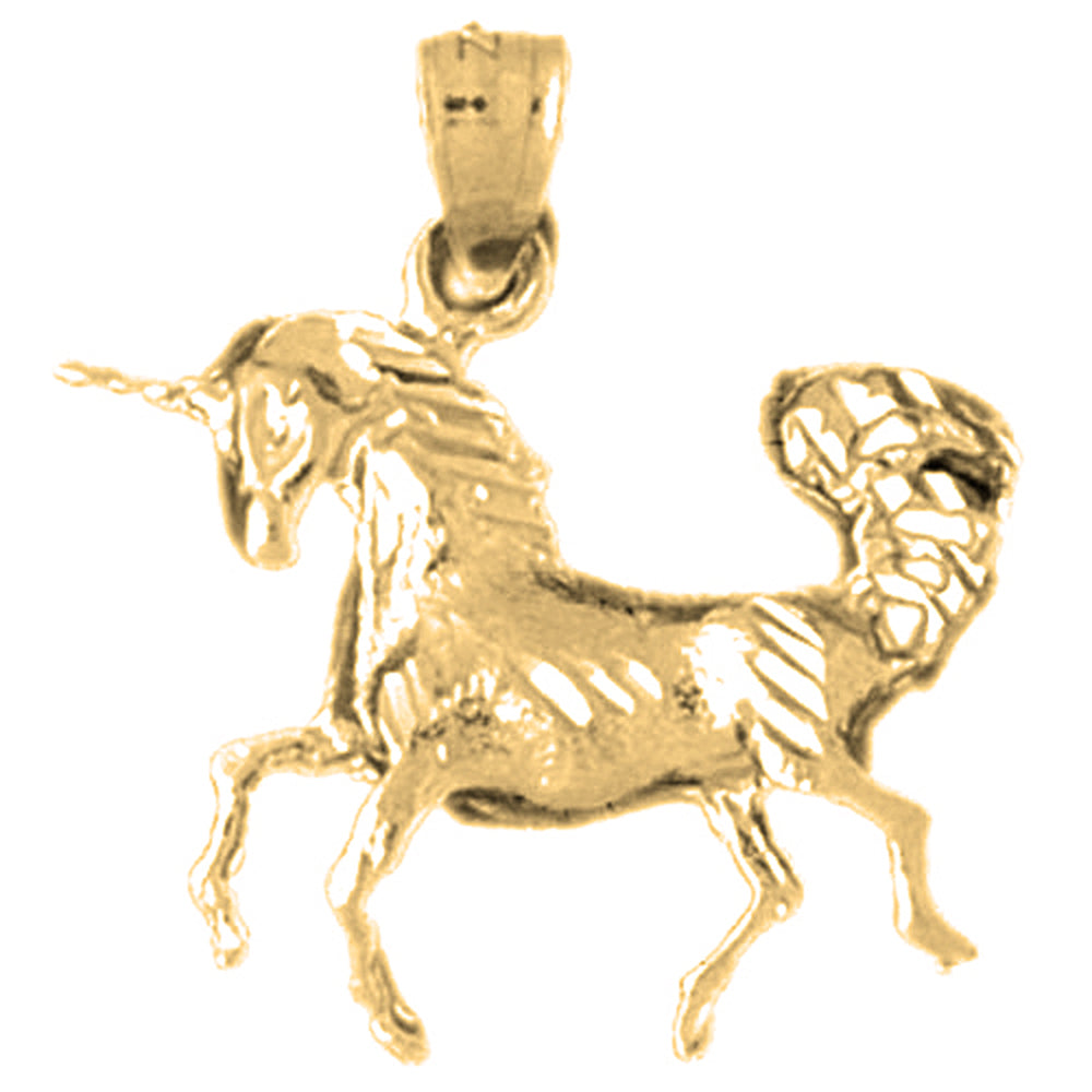 Yellow Gold-plated Silver Unicorn Pendant