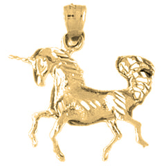 Yellow Gold-plated Silver Unicorn Pendant