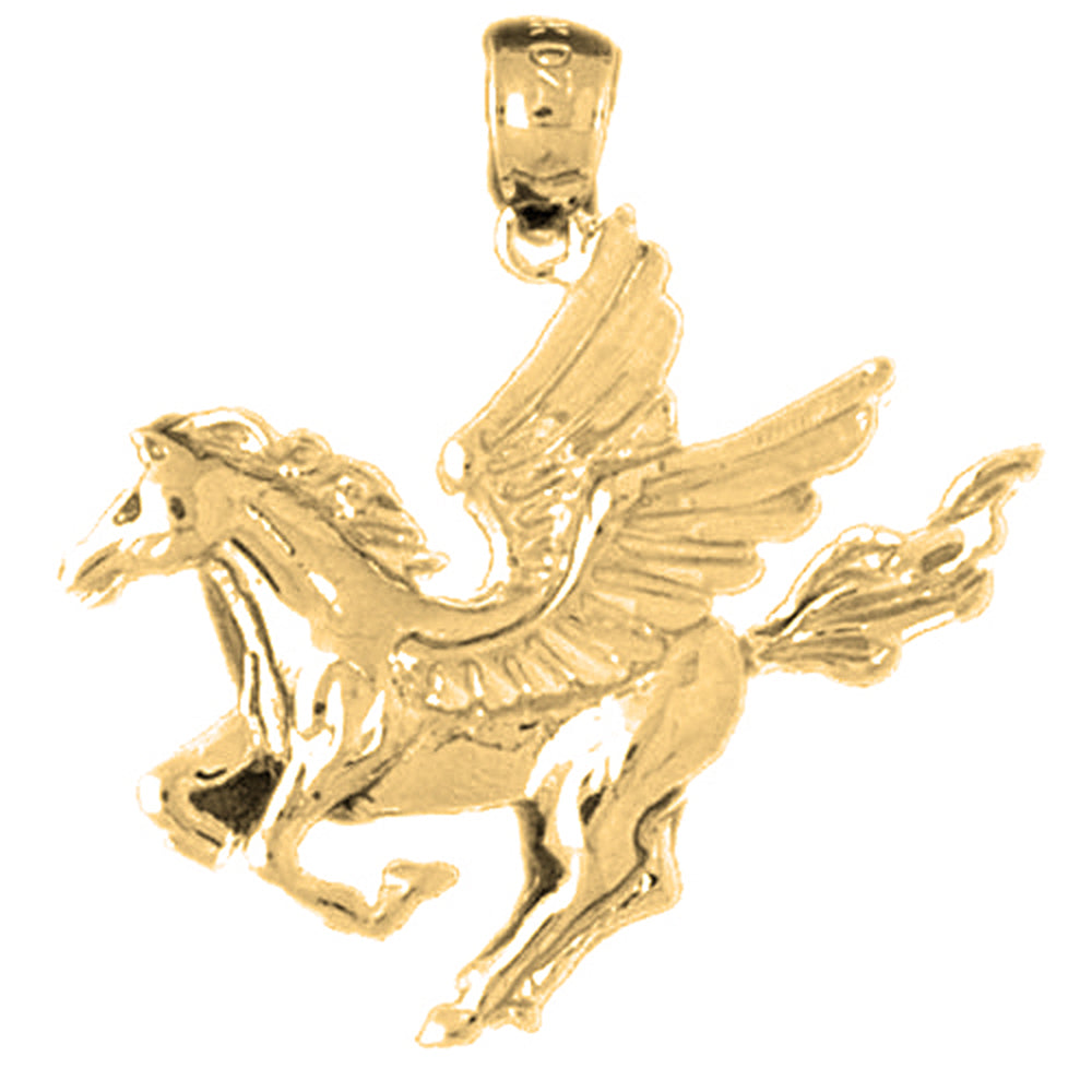 Yellow Gold-plated Silver Pegasus Pendant