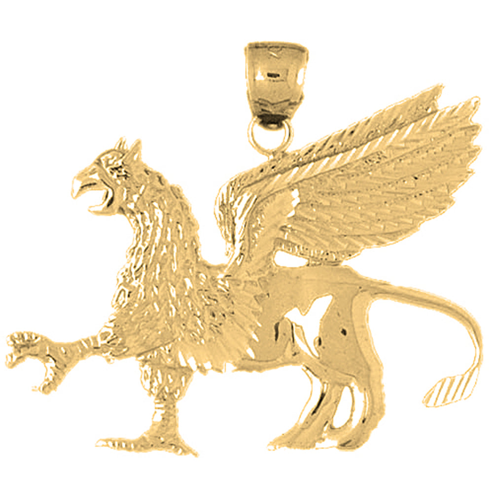Yellow Gold-plated Silver Pegasus Pendant