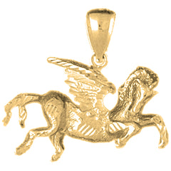 Yellow Gold-plated Silver Pegasus Pendant
