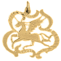 Yellow Gold-plated Silver Pegasus Pendant