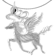 Colgante Pegaso de plata de ley (bañado en rodio o oro amarillo)