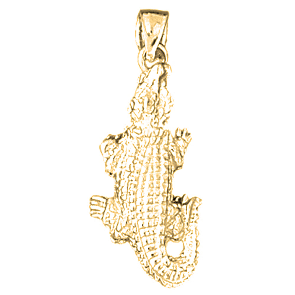 Yellow Gold-plated Silver Aligator Pendant