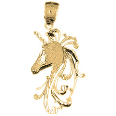 Yellow Gold-plated Silver Unicorns Pendant