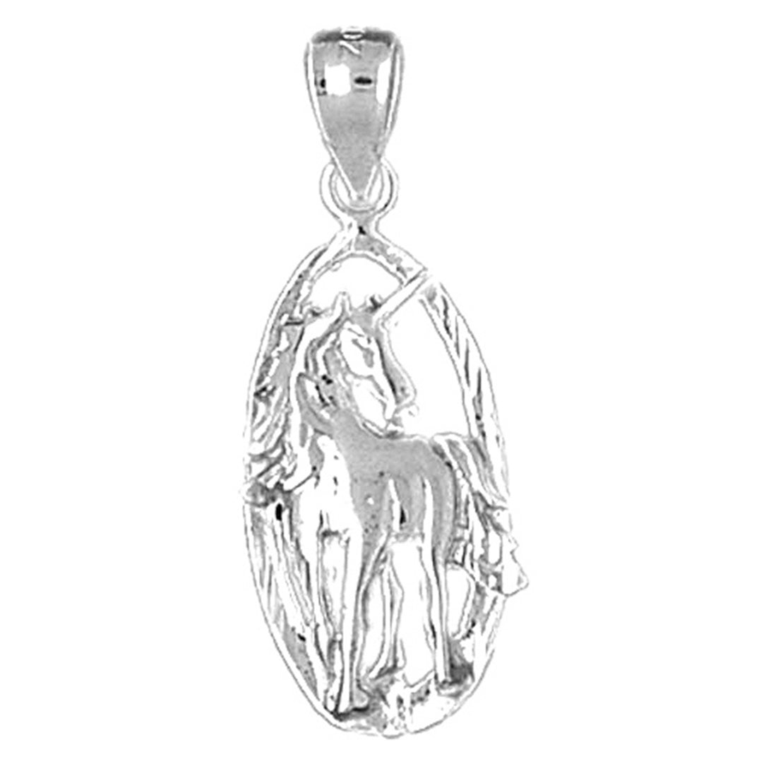 Sterling Silver Unicorns Pendant